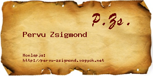 Pervu Zsigmond névjegykártya